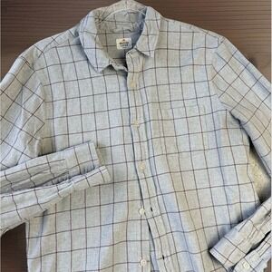 Marine Layer Gray Plaid Casual Button Down Shirt